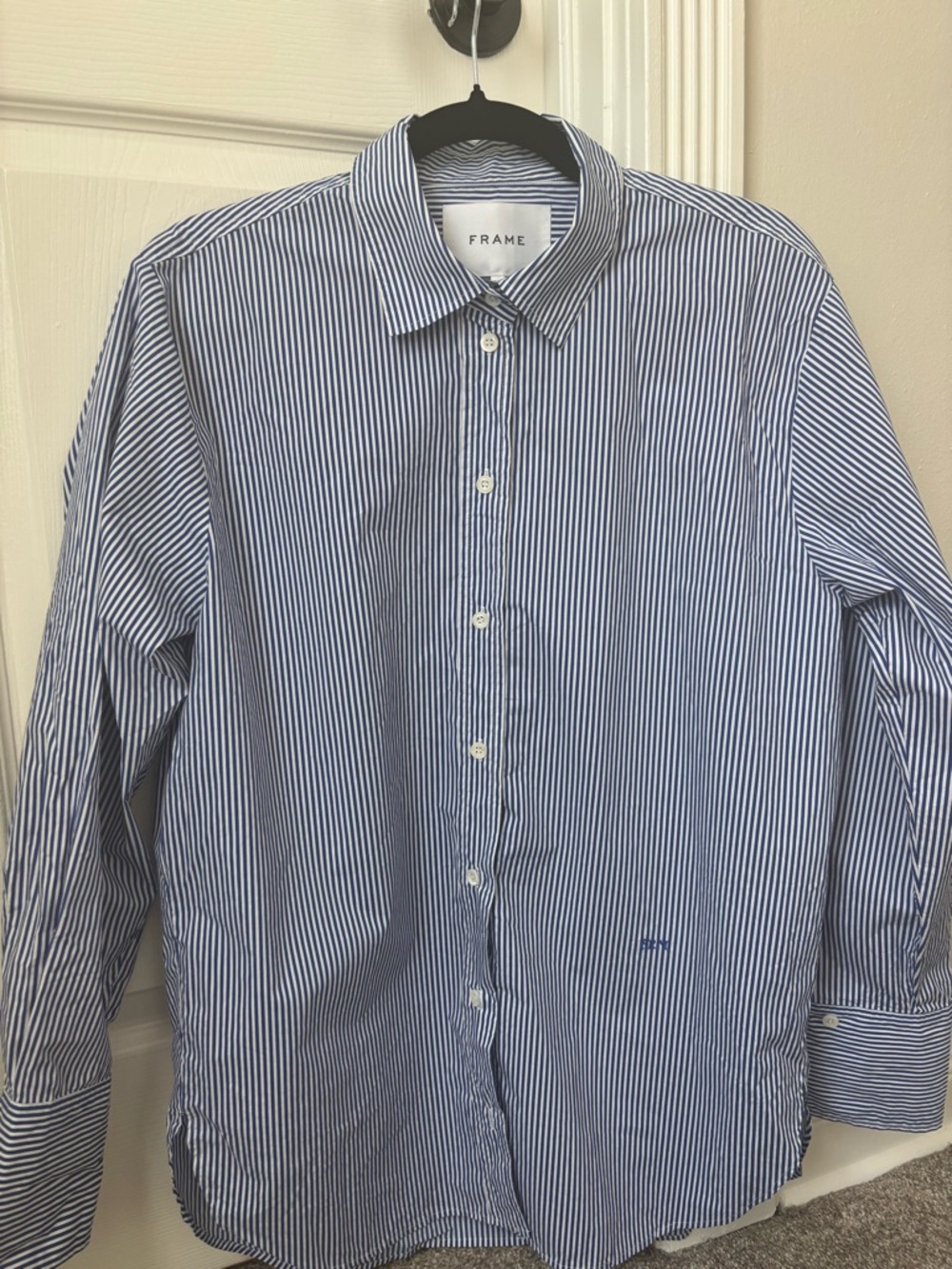 Frame Blue Striped Button-Down Shirt